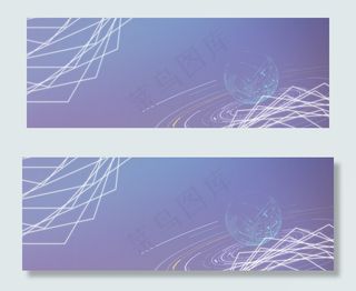 几何渐变数据星球banner