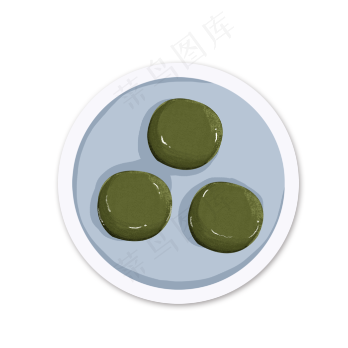 一盘青团食物矢量素材