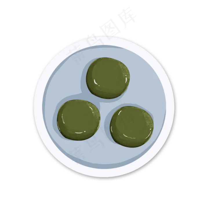 一盘青团食物矢量素材