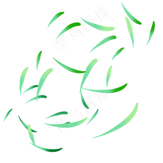 清明节绿色渐变飞舞柳叶