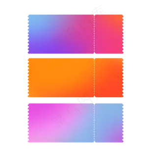 彩色渐变电商促销卡券,免抠元素