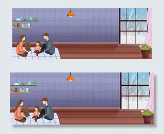 感恩节家中陪伴孩童的父母