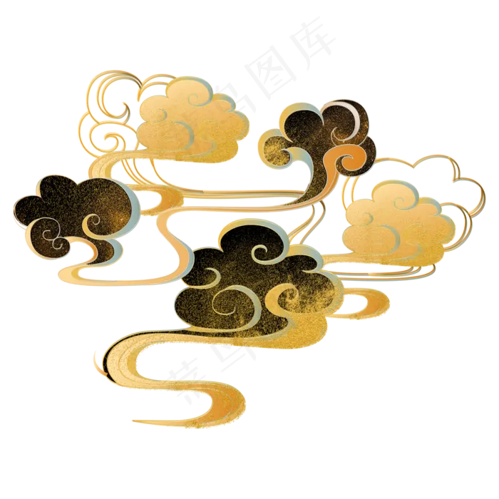 中国风描金烫金云纹(2000*2000px 300 dpi )ai矢量模版下载