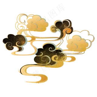 中国风描金烫金云纹