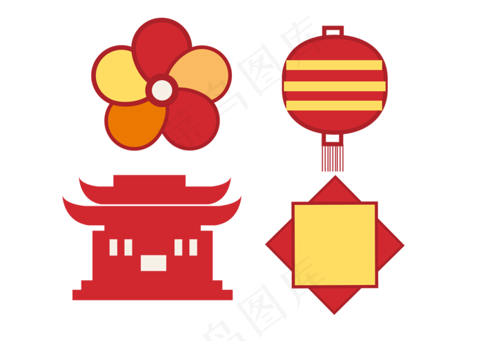 春节图标,免抠元素