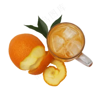 鲜榨橙汁冰饮,免抠元素
