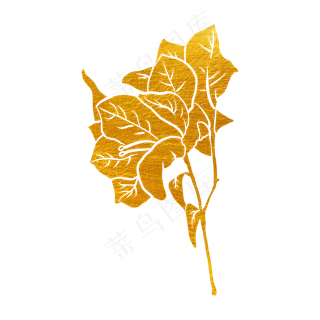 剪纸烫金花可爱梅花