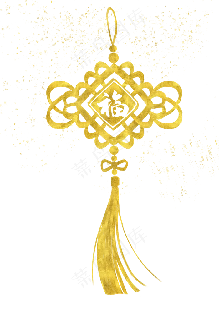 烫金中国风中国结装饰,免抠元素(2480X3508(DPI:300))psd模版下载