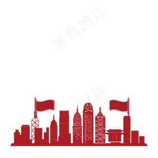卡通红色的建筑物