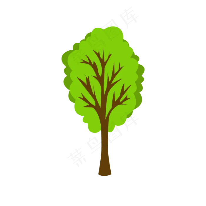 扁平卡通植树节树木与元素,免抠元素(1417*1417px 300 dpi )ai矢量模版下载