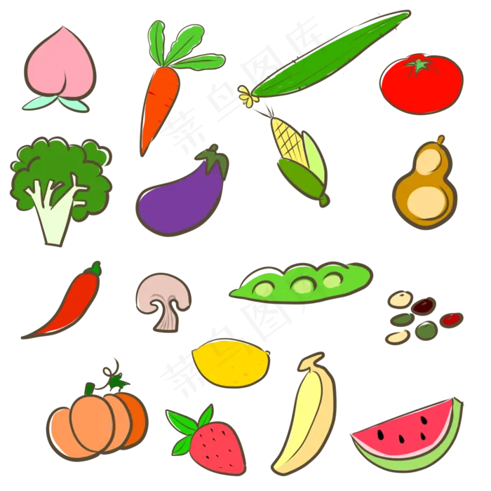 健康素食食物矢量(2000*2000px 72 dpi )psd模版下载