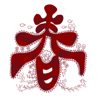 新年窗花红色创意春字 新年窗花红色创意春字