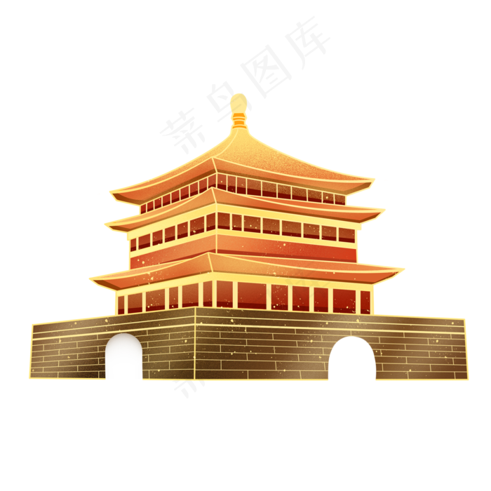 中建筑西安钟楼(2000X2000(DPI:96))psd模版下载