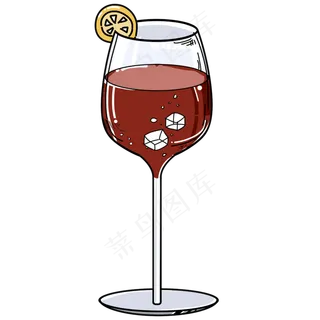卡通简约可爱玻璃高脚红酒杯,免抠元素