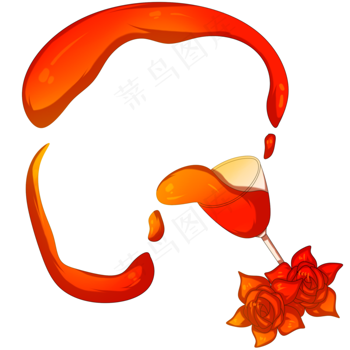 红酒泼洒边框插画