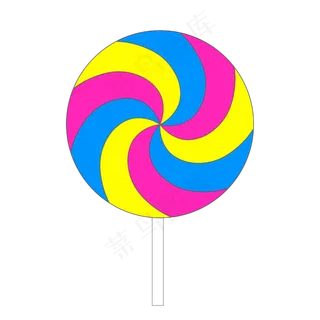 三色旋转棒棒糖PNG图案
