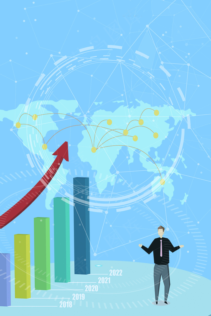 简单经济上升趋势背景