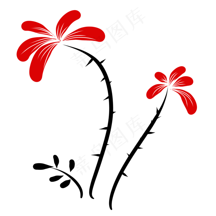 2朵矢量罂粟花(2000*2000px 72 dpi )ai矢量模版下载
