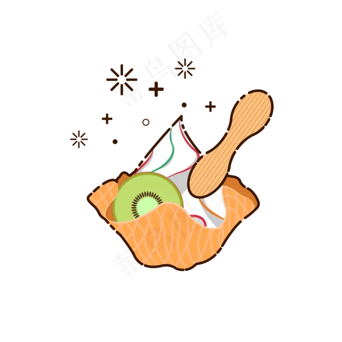 手绘矢量MBE风格甜筒(2000X2000(DPI:300))ai矢量模版下载