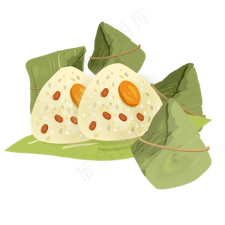 卡通切开的粽子