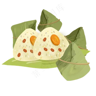 卡通切开的粽子