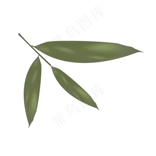 端午节绿色粽子叶手绘设计图