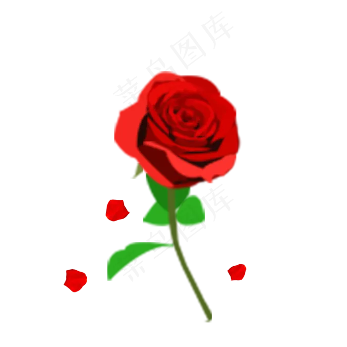 情人节手绘玫瑰玫瑰花瓣商用元素(2000X2000(DPI:300))psd模版下载