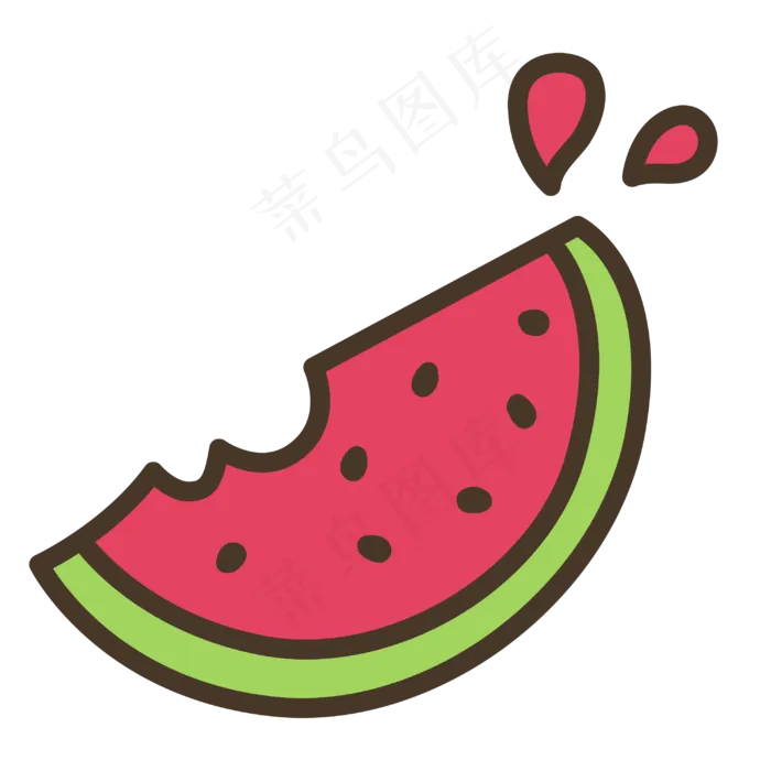 手绘单体套图矢量西瓜(3000*3000px 72 dpi )ai矢量模版下载