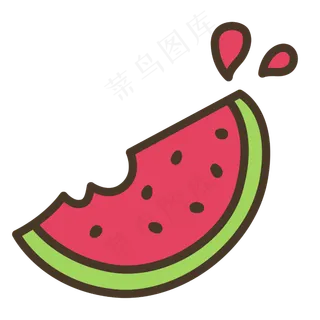 手绘单体套图矢量西瓜