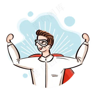 卡通超人爸爸矢量素材