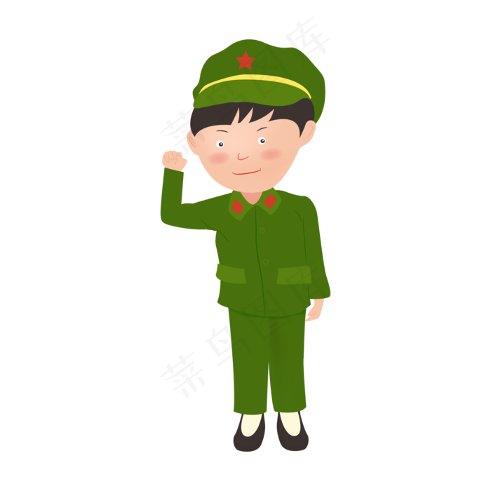 建党节小男孩宣誓卡通人物