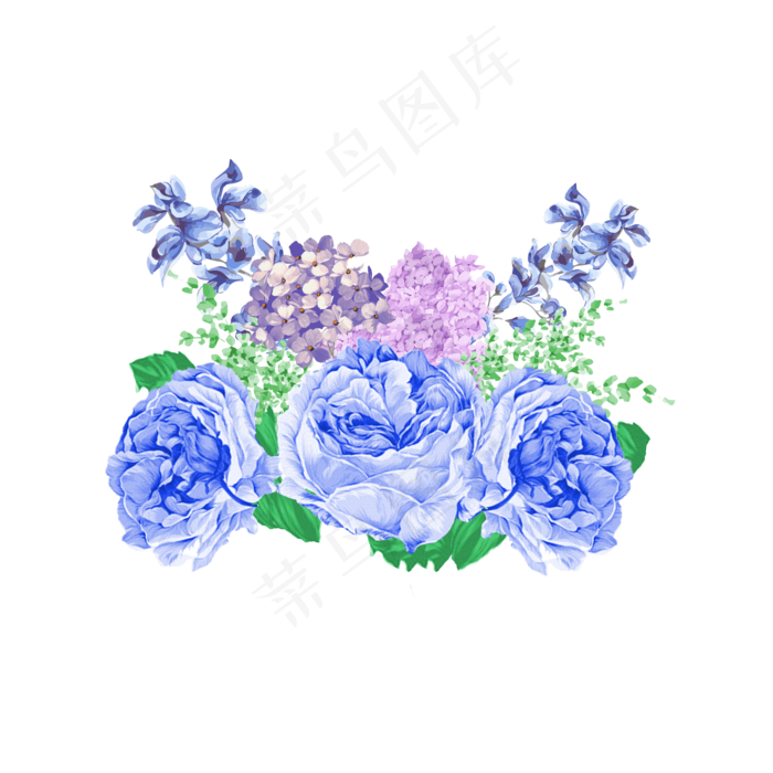 手绘免扣卡通花朵