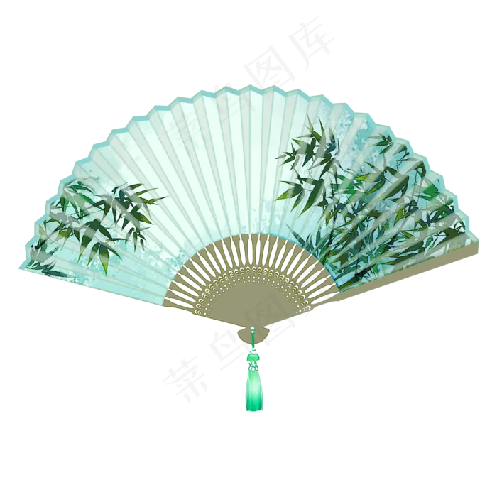 古风扇子竹子折扇,免抠元素