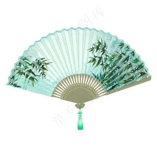 古风扇子竹子折扇,免抠元素