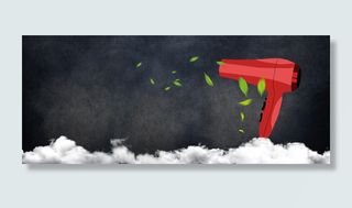 双11电吹风促销季质感黑色banner
