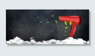双11电吹风促销季质感黑色banner