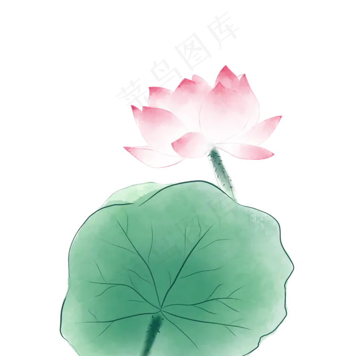 水墨荷叶荷花(2000X2000(DPI:300))psd模版下载