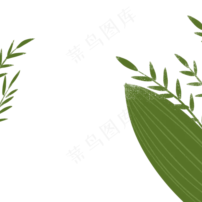 绿色的枝叶植物卡通(2000X2000(DPI:300))psd模版下载