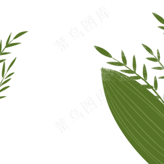 绿色的枝叶植物卡通