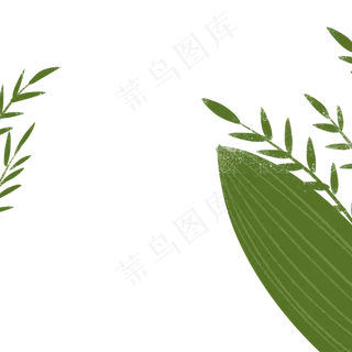 绿色的枝叶植物卡通