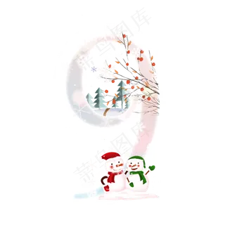 冬天雪人数字9