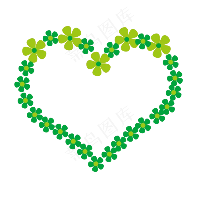 简约绿色爱心花藤(2000X2000(DPI:300))psd模版下载