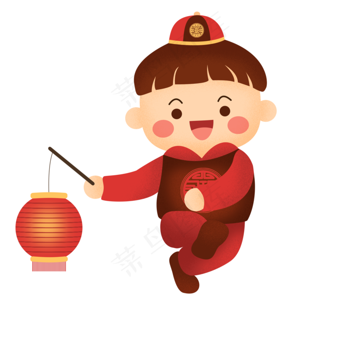 鼠年新年2020农历新年习俗提灯笼�,免抠元素