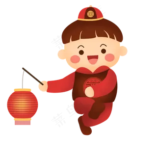 鼠年新年2020农历新年习俗提灯笼�,免抠元素