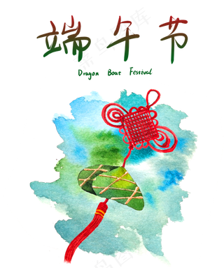 水彩端午中国结手绘图