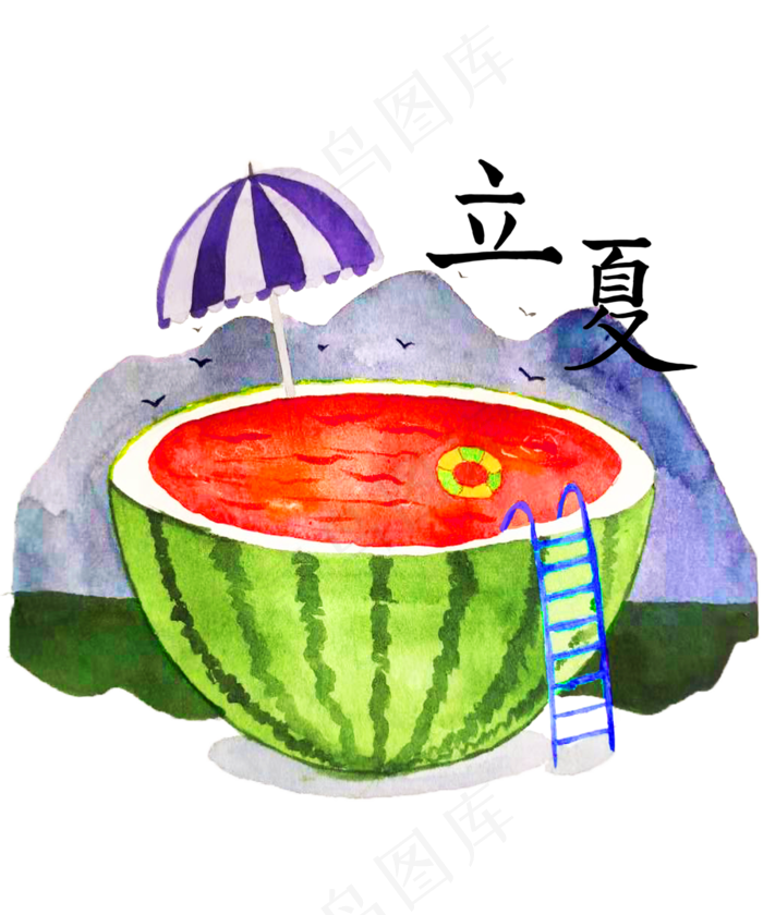 立夏节气西瓜可口解渴PNG
