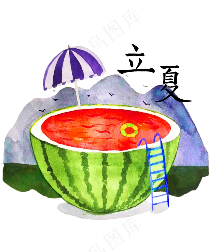 立夏节气西瓜可口解渴PNG