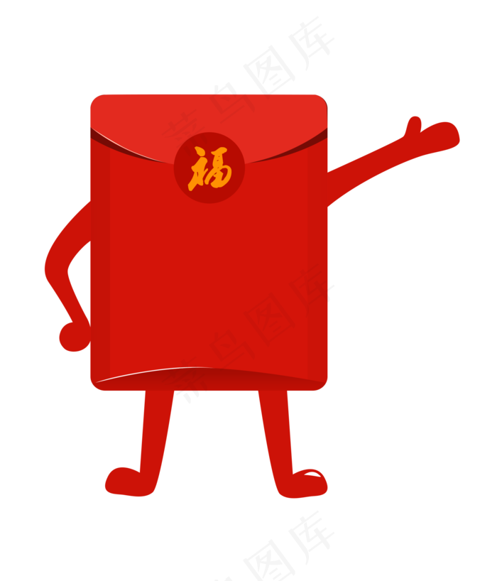 手绘新年红包插画,免抠元素
