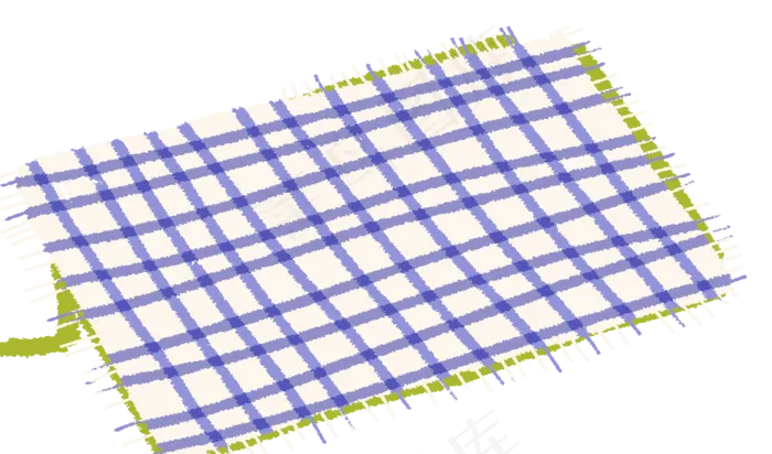 手绘卡通放在毯子上的食物元素(1431X843(DPI:300))psd模版下载