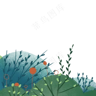 新鲜的大树林免抠图